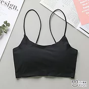 <現貨+預購>冰絲罩杯式細肩帶小可愛 三色-mini嚴選-FREE（黑色）