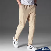 <現貨+預購>抽繩直筒休閒長褲 四色-HeHa-L（淺卡其）