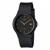 【CASIO】超薄經典日期顯示指針錶-黑面羅馬金(MW-59-1E)