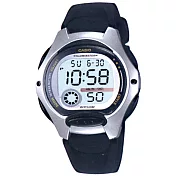 【CASIO】孩童時代十年電池電子錶(LW-200-1A)-黑色銀框