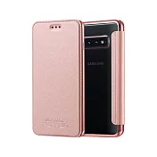 aisure for 三星 samsung galaxy s10e 時尚美背保護皮套玫瑰金