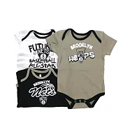 NBA 新生兒包屁衣三件組 籃網隊12M灰色