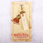Kapibarasan 水豚君和風系列緞帶手機吊飾。黃