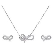 奧地利SWAROVSKI LIFELONG BOW 水晶套組(項鍊+針式耳環)