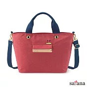 satana - 長頸鹿探出頭拖特包 -漿果紅