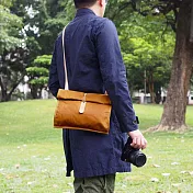 TEHA’AMANA | 日系率性經典兩用油布 側背 單車包 芥末色