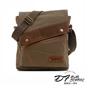 DF BAGSCHOOL - 荒野不羈復古帆布直式斜背包-共2色軍綠