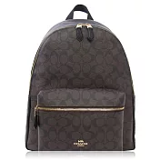 COACH 經典 PVC / 大款 背包 / 後背包_深咖啡