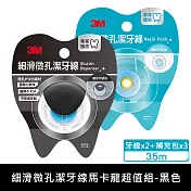 3M 細滑微孔潔牙線-簡約超值組-黑(35mX2)+補充包(35mX6)