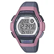 【CASIO】新潮流計步器運動女錶-灰X粉(LWS-2000H-4A)