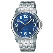 【CASIO】夜間螢光休閒錶-數字藍面(MTP-1216A-2B)