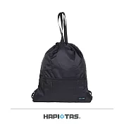 【HAPI+TAS】日本原廠授權 摺疊束口後背包- 黑色