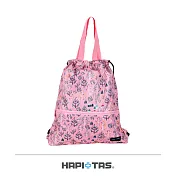 【HAPI+TAS】日本原廠授權 摺疊束口後背包- 森林粉紅