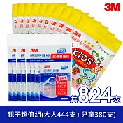 3M 細滑牙線棒親子超值組 (量販包3包444支+兒童散裝10包380支)
