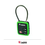 【CROWN 皇冠】TSA美國海關鎖 鋼絲密碼鎖 鎖頭掛鎖 綠色