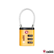 【CROWN 皇冠】TSA 密碼纜線海關鎖 兩色可選橘色