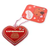 Kapibarasan 水豚君粉粉愛心系列珠鍊鑰匙圈-紅