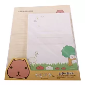 Kapibarasan 水豚君信紙組。綠色草原
