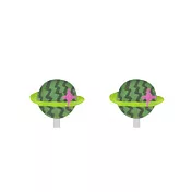 Snatch X 日日野餐 繽紛星球系列貼耳耳夾 - 閃亮西瓜星球