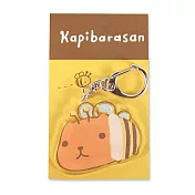 kapibarasan 水豚君花園變裝小蜜蜂鑰匙圈。水豚君
