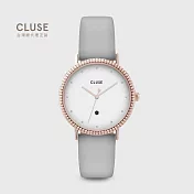 CLUSE Le Couronnement (玫瑰金框/白錶面/柔灰色錶帶)