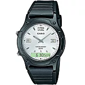 【CASIO 】超時玩家雙顯指針錶-數字白面 (AW-49HE-7A)