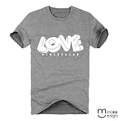 <現貨+預購>[Minidesign] （男款）立體字母LOVE潮流原創設計T 三色-M（灰色）