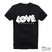 <現貨+預購>[Minidesign] （男款）立體字母LOVE潮流原創設計T 三色-M（黑色）