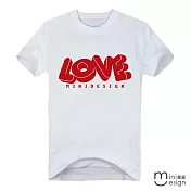 <現貨+預購>[Minidesign] （男款）立體字母LOVE潮流原創設計T 三色-M（白色）