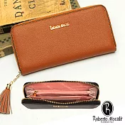 Roberto Mocali - 義大利諾貝兔高雅迷人8卡2照牛皮長夾-共3色棕色