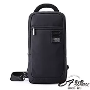 DF BAGSCHOOL - 英倫風範沉穩牛津防潑水單肩胸包-共2色黑色