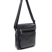 OMC - 韓國狎鷗亭系質感流線款真皮直立式側背包黑色