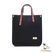 B.S.D.S冰山袋鼠 - 薔棘女爵 - 復古皮革質感兩用手提包 - 古墨黑【9068K】