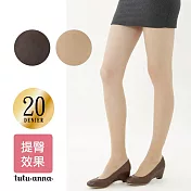 【TUTU ANNA 趣趣安娜】20D臀部立體編織褲襪(標準膚)-2雙/組M-L