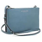 MICHAEL KORS 荔枝紋雙層輕便斜背包-藍色（現貨+預購）藍色
