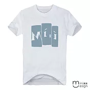 <現貨+預購>[Minidesign]（男款）Mini字母壓印原創設計T 三色-M（白色）