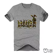 <現貨+預購>[Minidesign] （男款）迷彩兔原創設計T 三色-M（灰色）