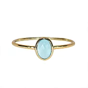 Pura Vida 美國手工 玉髓石橢圓造型金色戒指6金色