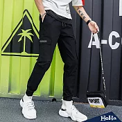 <現貨+預購>透氣縮口工作長褲 三色-HeHa-31（黑色）