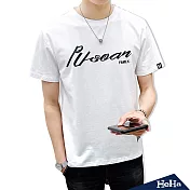 <現貨+預購>個性草寫字母短袖T恤上衣 三色-HeHa-XL（白色）