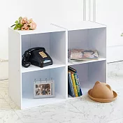 【誠田物集】馬卡龍木質二格收納書櫃/置物櫃-2入組白色