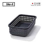 【日本like-it】日製可堆疊加高洗衣隙縫籃-S -深灰