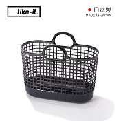 【日本like-it】日製北歐便攜手提洗衣收納籃 -深灰