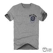<現貨+預購>[Minidesign] （男款）獅咬門叩原創設計T 三色-M（灰色）