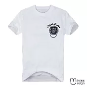 <現貨+預購>[Minidesign] （男款）獅咬門叩原創設計T 三色-M（白色）