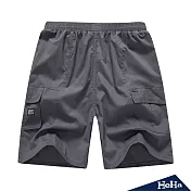 <現貨+預購>休閒抽繩五分沙灘短褲 四色-HeHa-XL（灰色）