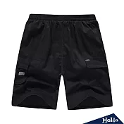 <現貨+預購>休閒抽繩五分沙灘短褲 四色-HeHa-XL（黑色）