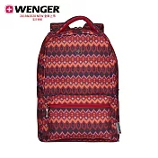 WENGER 16吋電腦後背包 紅底幾何白線圖 606471