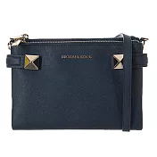 MICHAEL KORS 防刮鉚釘雙層斜背包-深藍（現貨+預購）深藍