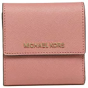 MICHAEL KORS 防刮真皮短夾-玫瑰粉（現貨+預購）玫瑰粉